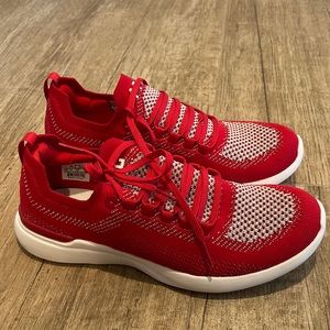 Red and silver APL sneakers